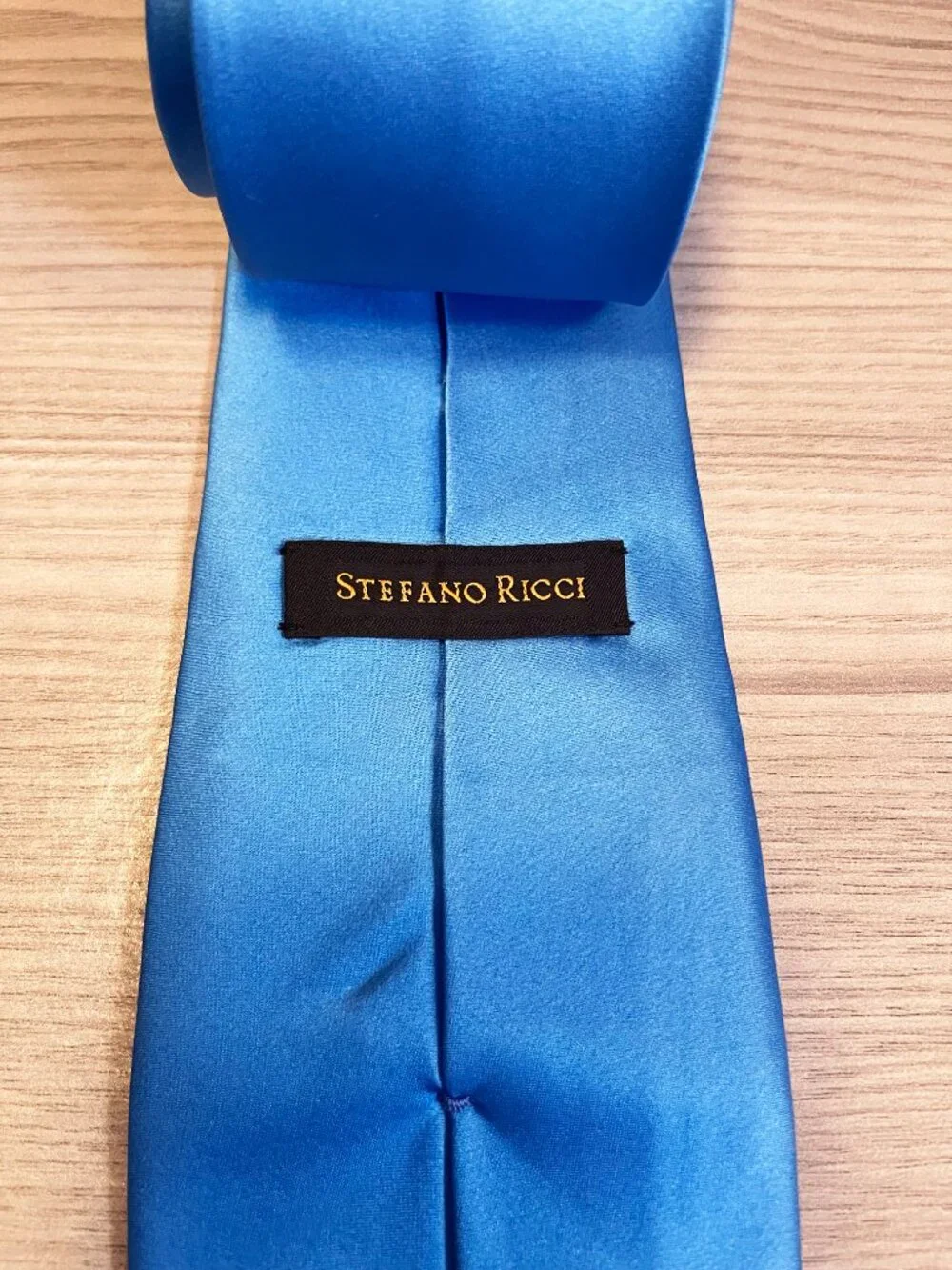 Stefano Ricci 100% Silk Solid Sky Blue Luxury Designer Tie Made in Italy